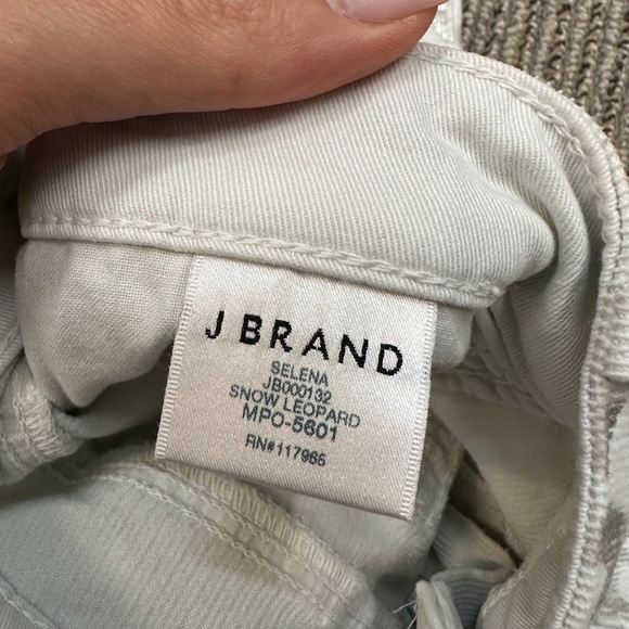 J Brand Selena Mid Rise Crop Boot Corduroy Jeans in Snow Leopard - Picture 7 of 9